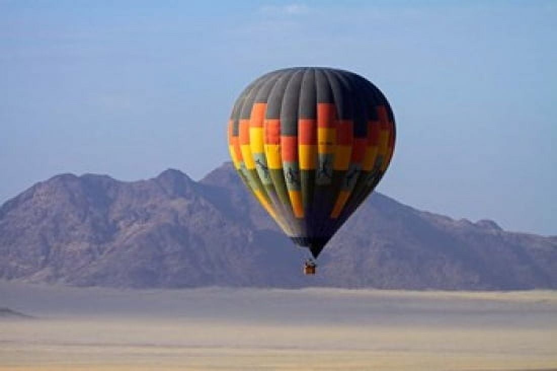 Aerial view of Hot air balloon over Namib Desert Sesriem Namibia Canvas Art - David Wall DanitaDelimont (35 x 24)