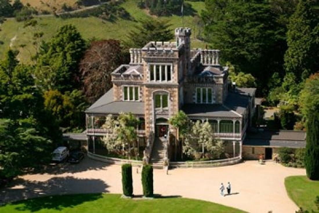 Aerial view of Larnach Castle Dunedin New Zealand Canvas Art - David Wall DanitaDelimont (34 x 23)