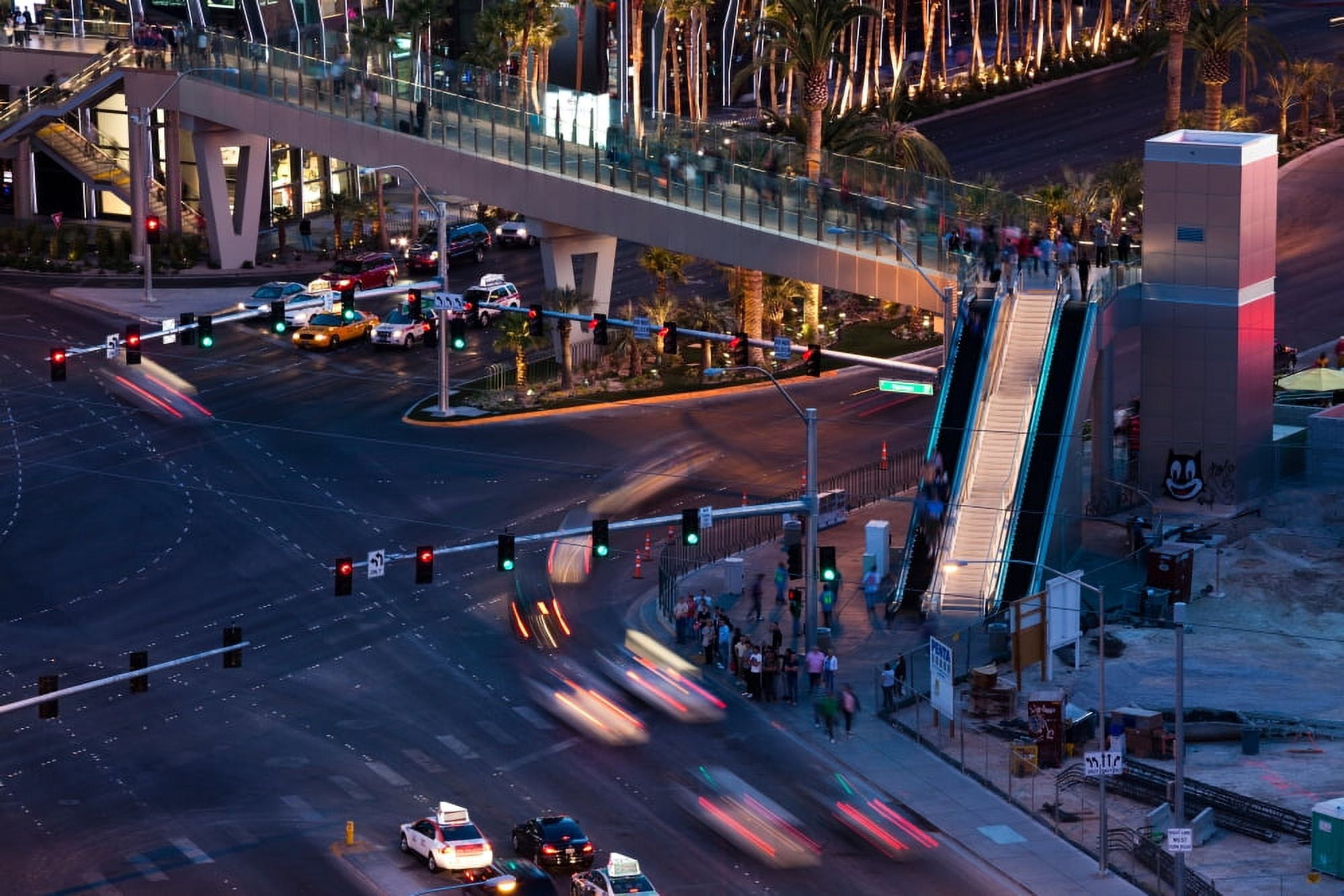 Aerial view of Las Vegas Boulevard at dusk Las Vegas Strip Las Vegas Nevada USA Canvas Art - Panoramic Images (36 x 12)