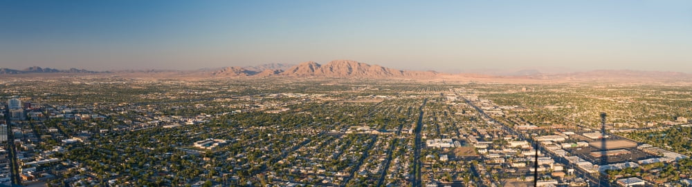 Aerial view of Las Vegas from Stratosphere Tower Nevada USA Canvas Art - Panoramic Images (36 x 12)