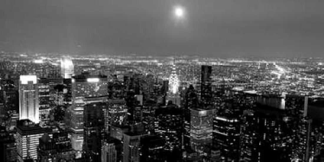 Aerial view of Manhattan NYC Canvas Art - Michel Setboun (10 x 20)