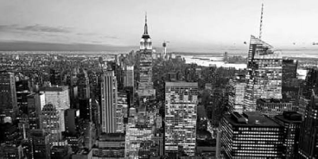 Aerial view of Manhattan NYC Canvas Art - Vadim Ratsenskiy (10 x 20)