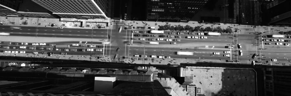 Aerial view of Michigan Avenue Chicago Illinois USA Canvas Art - Panoramic Images (12 x 36)