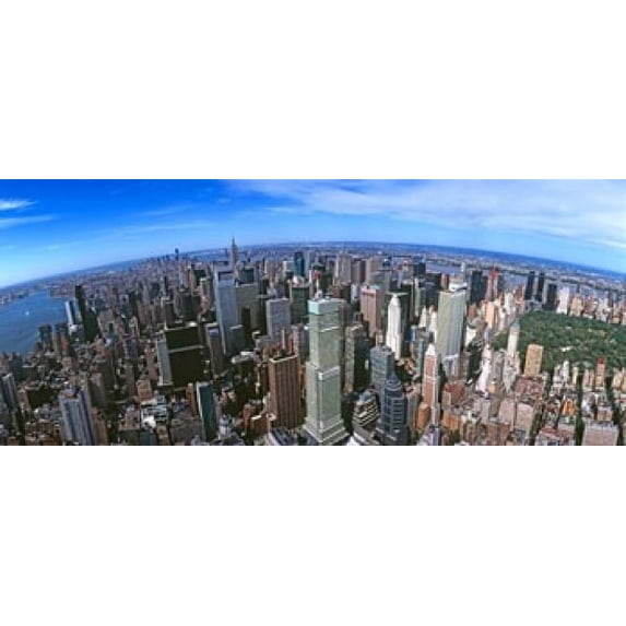 Aerial view of New York City, New York State, USA 2012 Poster Print (15 x 6)