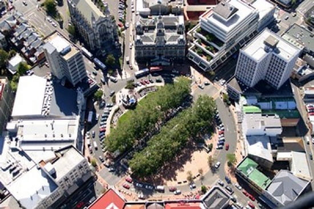 Aerial view of Octagon Dunedin New Zealand Canvas Art - David Wall DanitaDelimont (34 x 23)