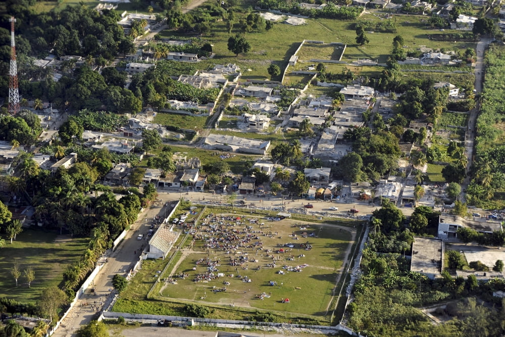 Aerial view of Port-au-Prince Haiti Canvas Art - Stocktrek Images (34 x 23)
