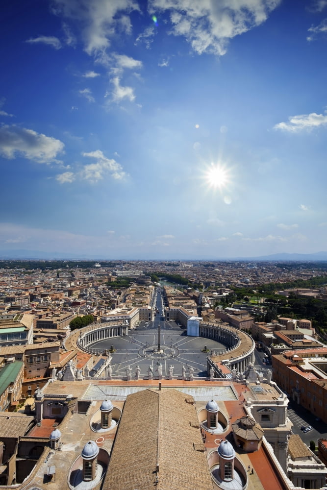 Aerial view of St Peters Square Rome Italy Canvas Art - Evgeny KuklevStocktrek Images (12 x 18)
