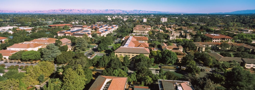 Aerial view of Stanford University Stanford California USA Canvas Art - Panoramic Images (36 x 12)