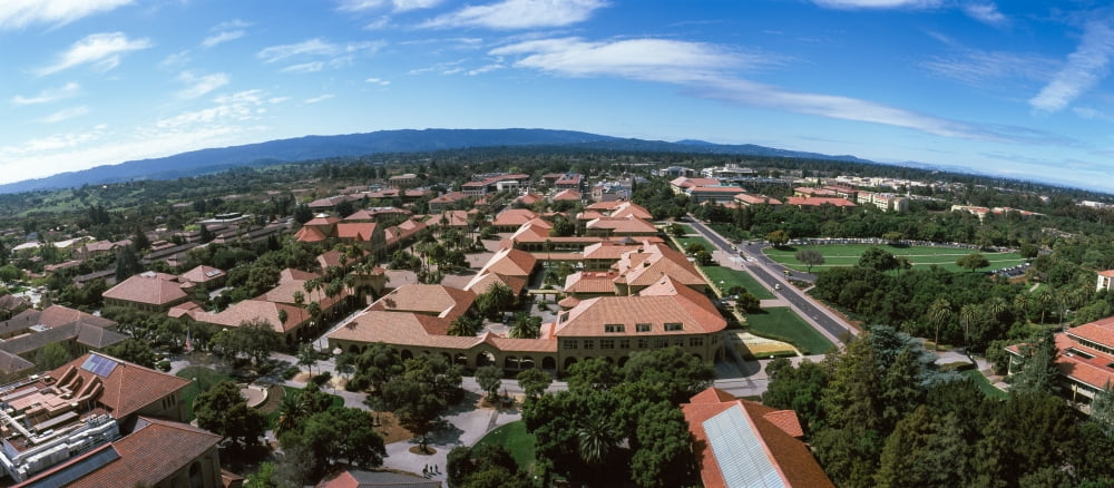 Aerial view of Stanford University Stanford California USA Canvas Art - Panoramic Images (36 x 12)