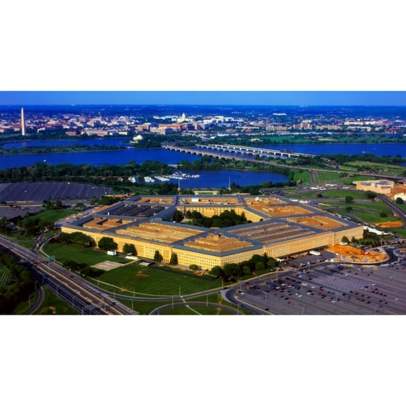 Aerial view of The Pentagon at dusk Washington DC USA Poster Print by Panoramic Images