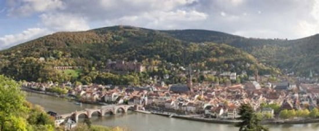 Aerial view of a bridge across a river Heidelberg Baden-Wurttemberg Germany Canvas Art - Panoramic Images (15 x 6)