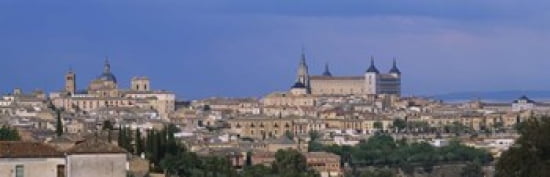 Aerial view of a city Alcazar Toledo Spain Canvas Art - Panoramic Images (36 x 12)