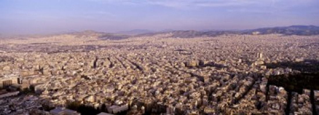 Aerial view of a city Athens Greece Canvas Art - Panoramic Images (18 x 7)