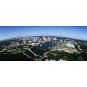 Aerial view of a city Austin Travis County Texas USA Canvas Art - Panoramic Images 30 x 12
