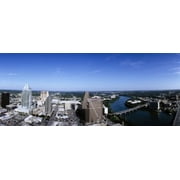 Aerial view of a city, Austin, Travis County, Texas, USA Poster Print 15 x 6