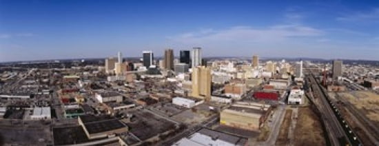 Aerial view of a city Birmingham Alabama USA Canvas Art - Panoramic Images (30 x 12)