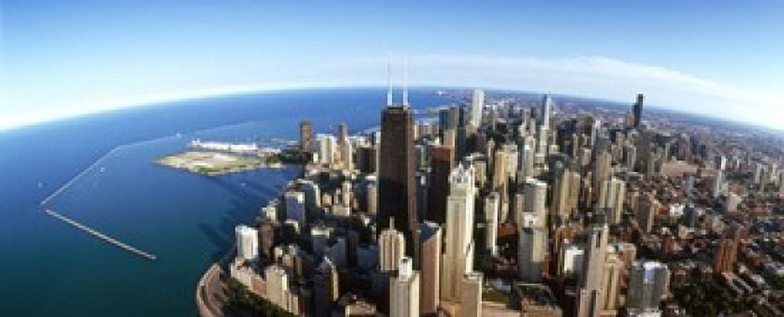 Aerial view of a city Chicago Cook County Illinois USA 2010 Canvas Art - Panoramic Images (15 x 6)