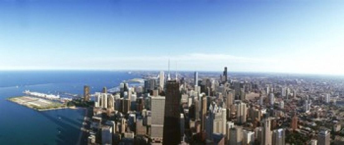 Aerial view of a city Chicago Cook County Illinois USA 2010 Canvas Art - Panoramic Images (15 x 6)