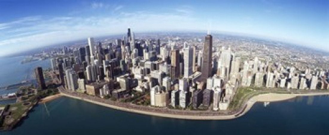 Aerial view of a city Chicago Cook County Illinois USA 2010 Canvas Art - Panoramic Images (15 x 6)