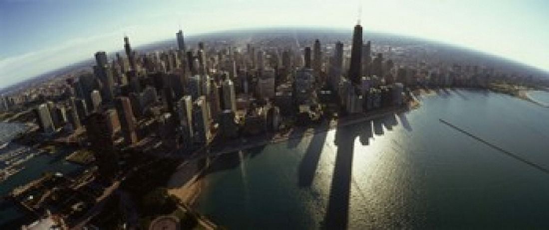 Aerial view of a city Chicago Cook County Illinois USA 2010 Canvas Art - Panoramic Images (15 x 6)