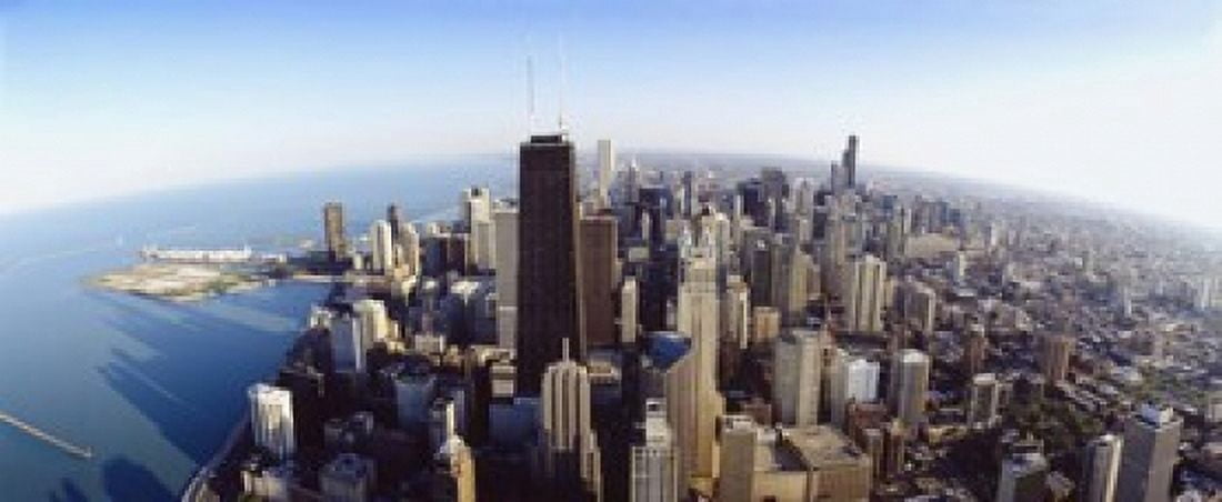 Aerial view of a city Chicago Illinois USA Canvas Art - Panoramic Images (15 x 6)