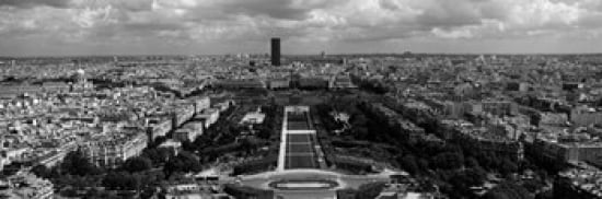 Aerial view of a city Eiffel Tower Paris Ile-de-France France Canvas Art - Panoramic Images (36 x 12)