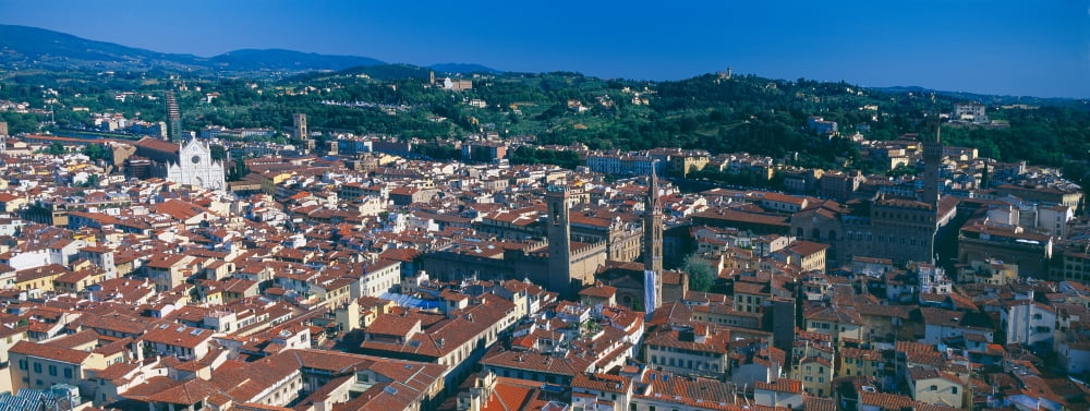 Aerial view of a city Florence Tuscany Italy Canvas Art - Panoramic Images (27 x 9)