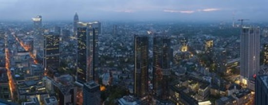 Aerial view of a city Frankfurt Hesse Germany Canvas Art - Panoramic Images (30 x 12)