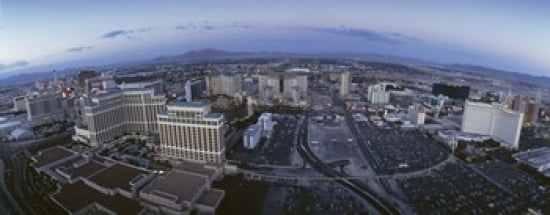 Aerial view of a city Las Vegas Nevada USA Canvas Art - Panoramic Images (30 x 12)