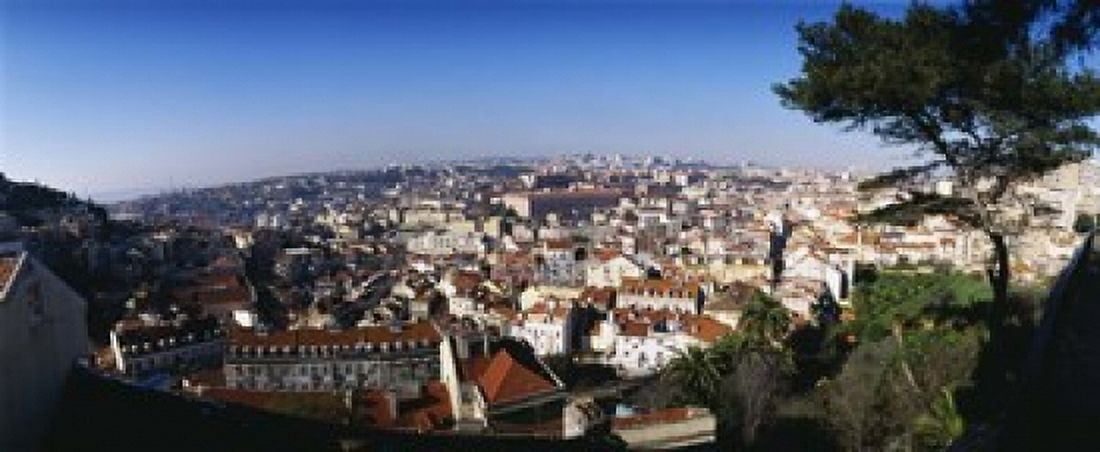 Aerial view of a city Lisbon Portugal Canvas Art - Panoramic Images (15 x 6)