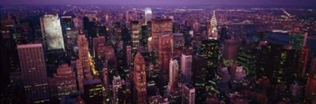 Aerial view of a city Manhattan New York City New York State USA Canvas Art - Panoramic Images (18 x 6)