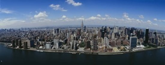 Aerial view of a city Manhattan New York City New York State USA Canvas Art - Panoramic Images (30 x 12)