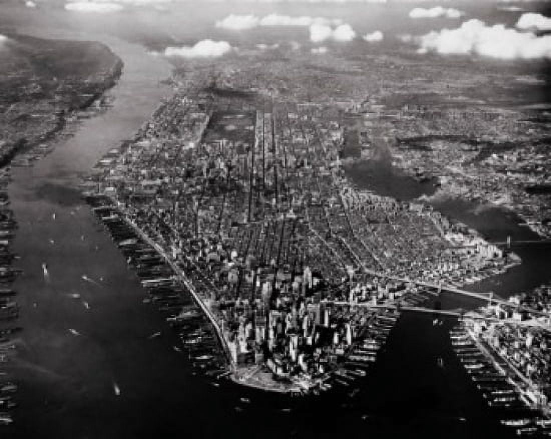 Aerial view of a city Manhattan New York City New York USA Canvas Art - (18 x 24)