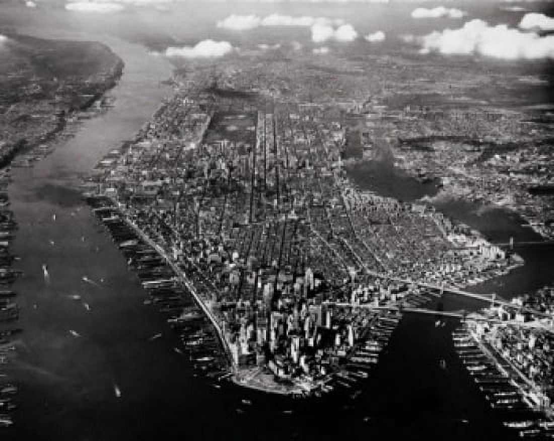 Aerial view of a city Manhattan New York City New York USA Canvas Art - (24 x 36)