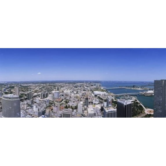 Aerial view of a city, Miami, Florida, USA Poster Print (15 x 6)