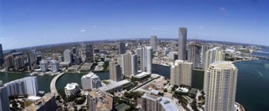 Aerial view of a city Miami Miami-Dade County Florida USA 2008 Canvas Art - Panoramic Images (15 x 6)