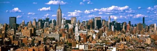 Aerial view of a city Midtown Manhattan Manhattan New York City New York State USA Canvas Art - Panoramic Images (36 x 12)