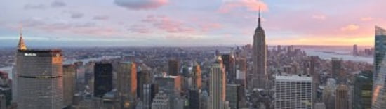 Aerial view of a city Midtown Manhattan Manhattan New York City New York State USA Canvas Art - Panoramic Images (40 x 12)