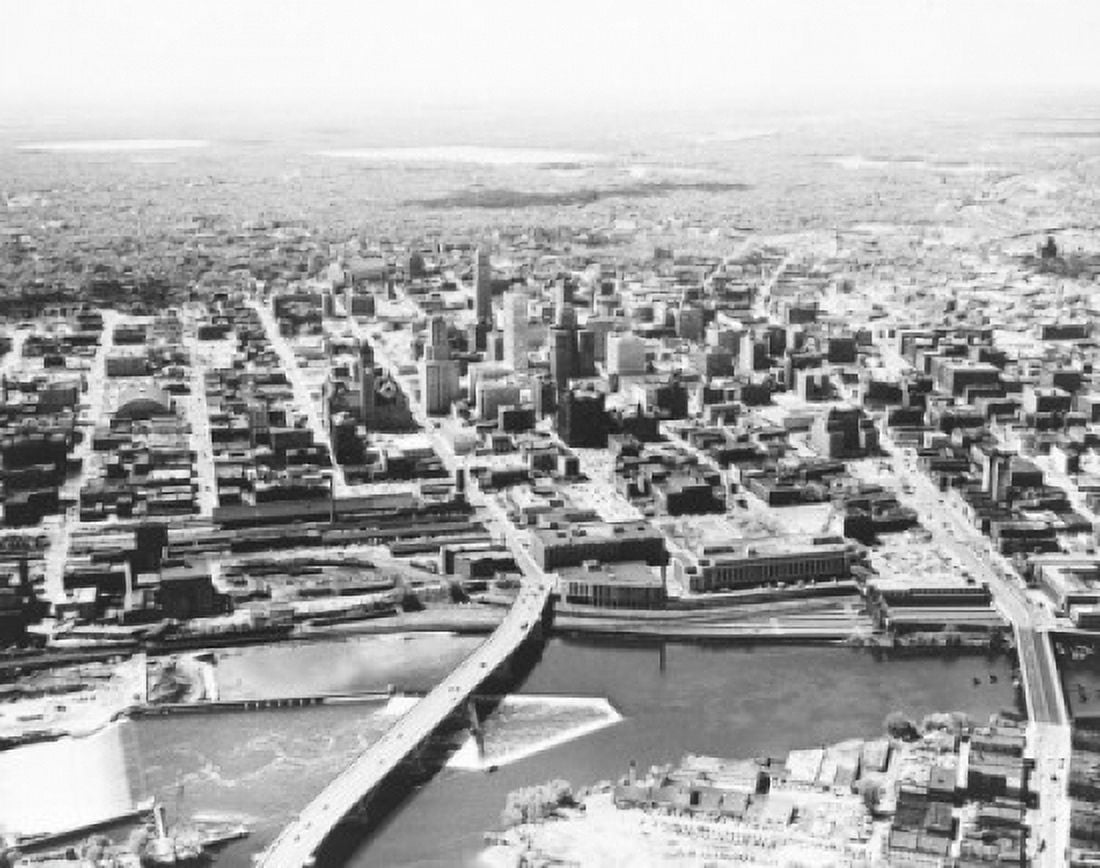 Aerial view of a city Minneapolis Minnesota USA Canvas Art - (18 x 24)