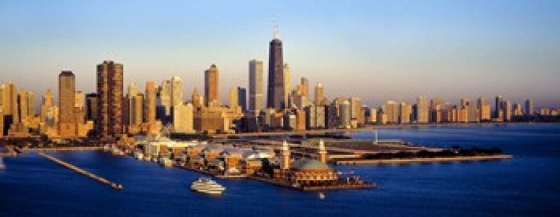 Aerial view of a city Navy Pier Lake Michigan Chicago Cook County Illinois USA Canvas Art - Panoramic Images (15 x 6)