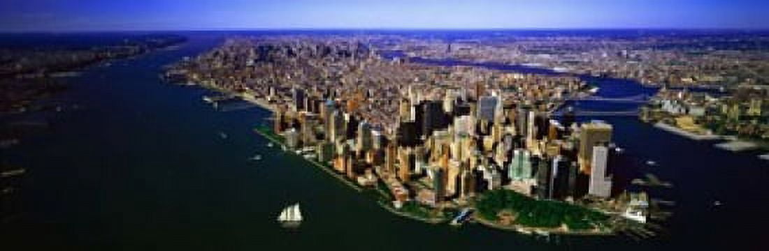 Aerial view of a city New York City New York State USA Canvas Art - Panoramic Images (18 x 6)