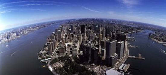 Aerial view of a city New York City New York State USA Canvas Art - Panoramic Images (30 x 14)