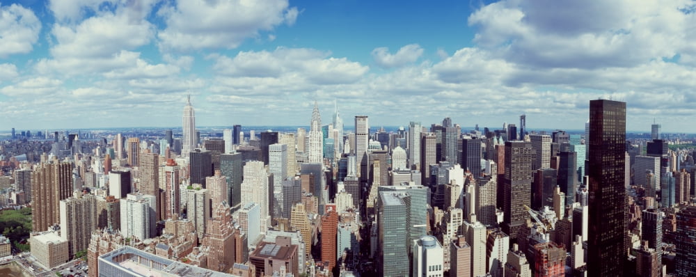 Aerial view of a city New York City New York State USA Canvas Art - Panoramic Images (36 x 12)