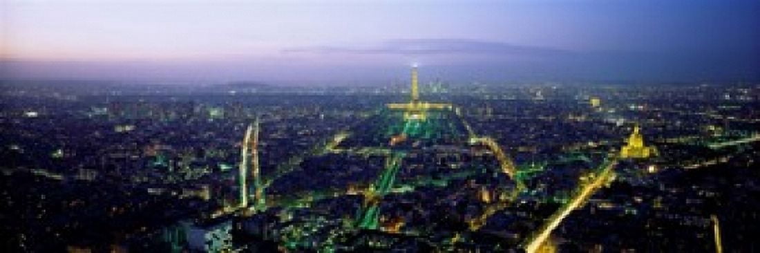 Aerial view of a city Paris France Canvas Art - Panoramic Images (18 x 7)