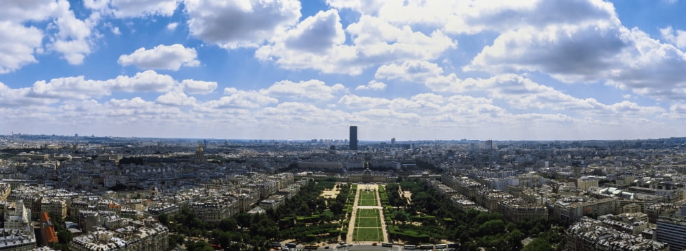 Aerial view of a city Paris Ile-de-France France Canvas Art - Panoramic Images (27 x 9)