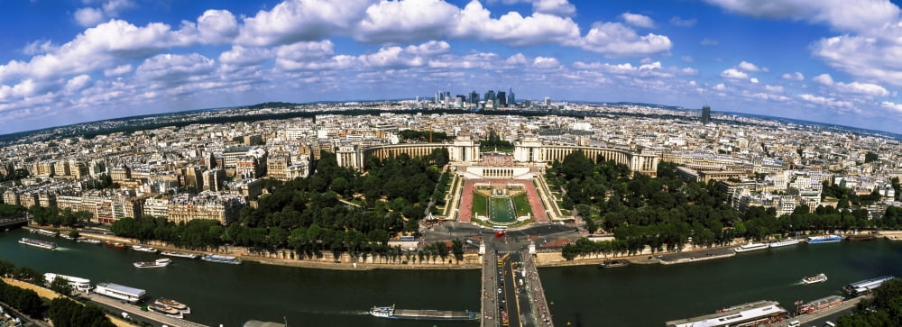 Aerial view of a city Paris Ile-de-France France Canvas Art - Panoramic Images (27 x 9)