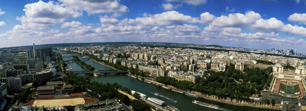 Aerial view of a city Paris Ile-de-France France Canvas Art - Panoramic Images (36 x 12)
