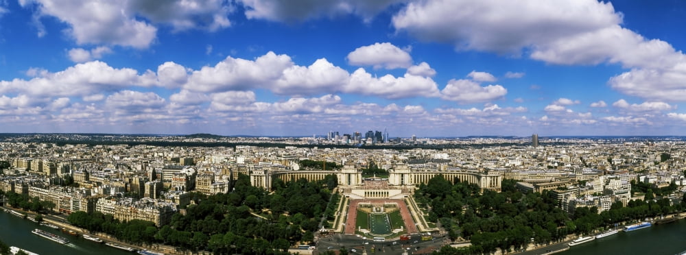 Aerial view of a city Paris Ile-de-France France Canvas Art - Panoramic Images (36 x 12)