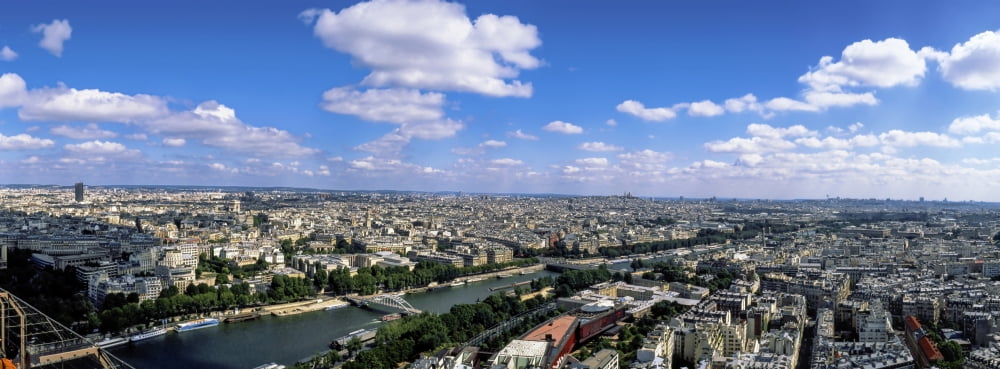 Aerial view of a city Paris Ile-de-France France Canvas Art - Panoramic Images (36 x 12)