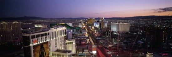 Aerial view of a city Paris Las Vegas The Las Vegas Strip Las Vegas Nevada USA Canvas Art - Panoramic Images (36 x 12)